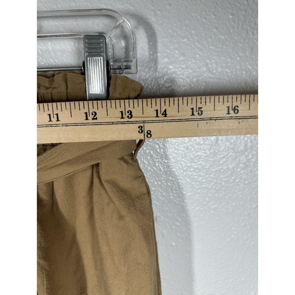 L Love Shorts Womens Large Brown Ruffle Hem Belted Paperbag Waist Casual Summer - Picture 4 of 6